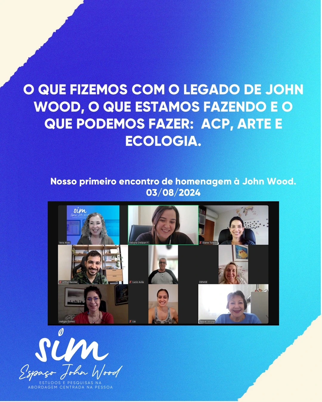 O que fizemos com o legado de John Wood, o que estamos fazendo e o que podemos fazer: ACP, arte e ecologia